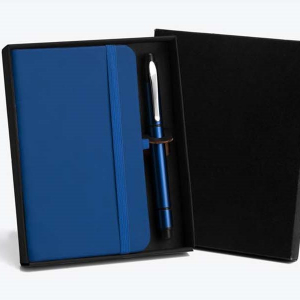 Caderneta Para Anotações Com Caneta Azul.
