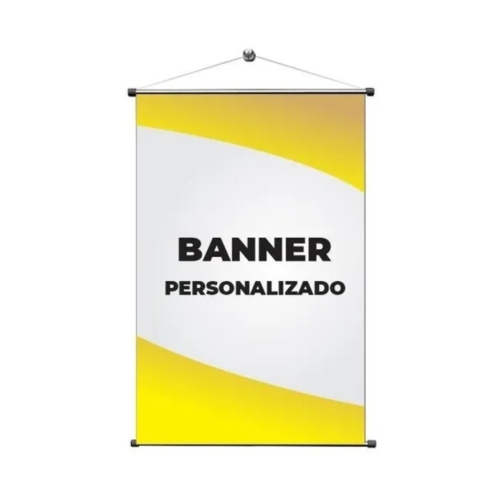 Banner 1,8x1,00 m com bastões e cordão superior Nylon-BNR06