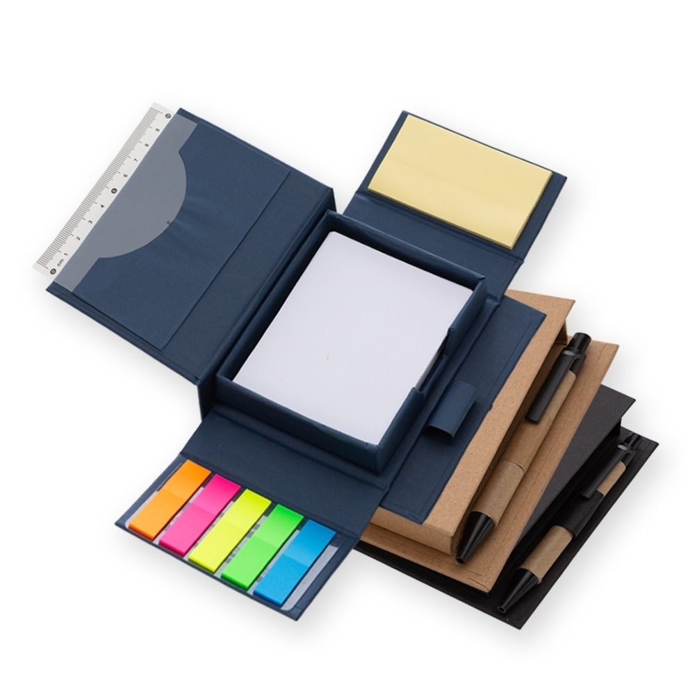 Bloco de Anotações com Caneta e Autoadesivo COLORIDO-ID XZ 14228-COL