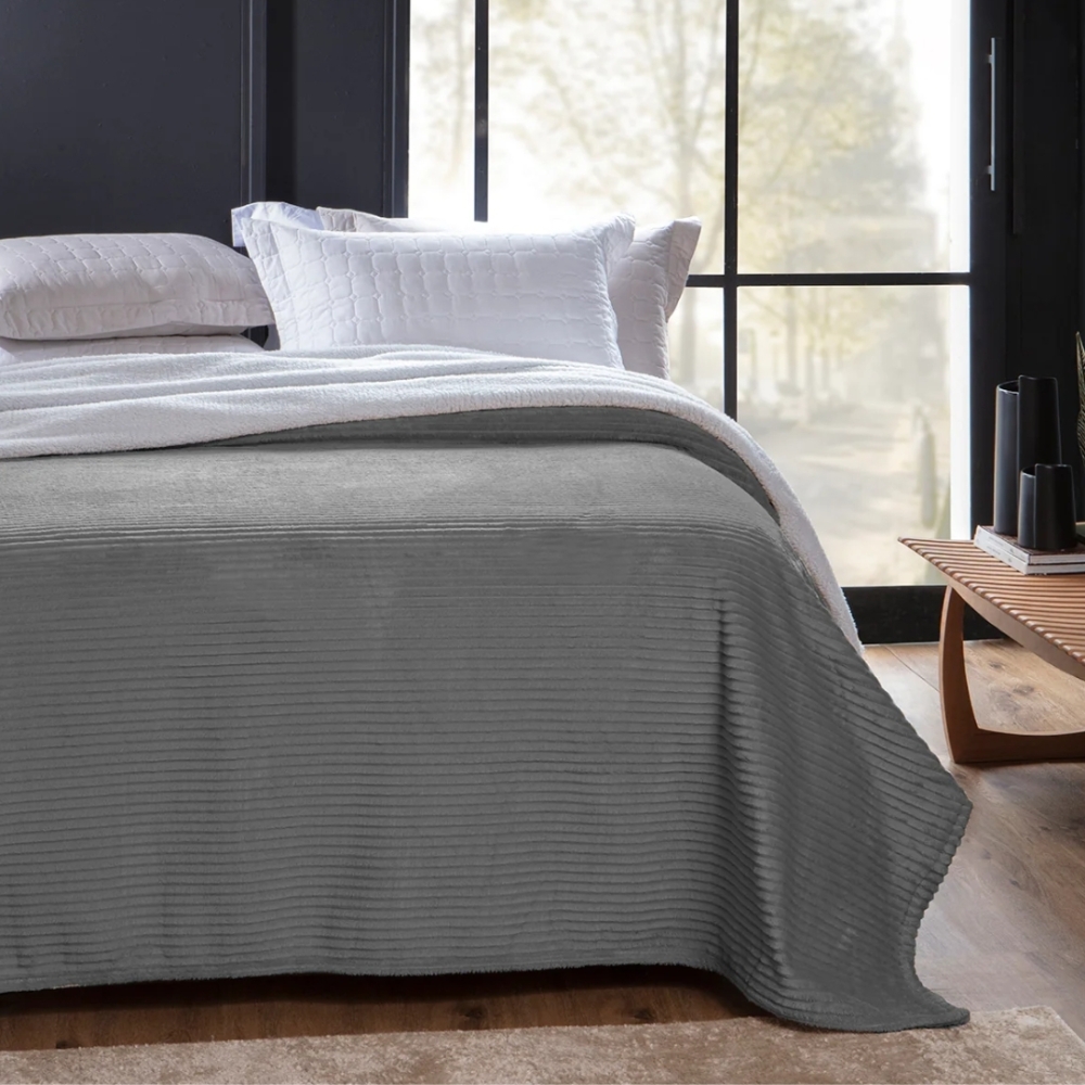 COBERTOR COM SHERPA CINZA-COB01