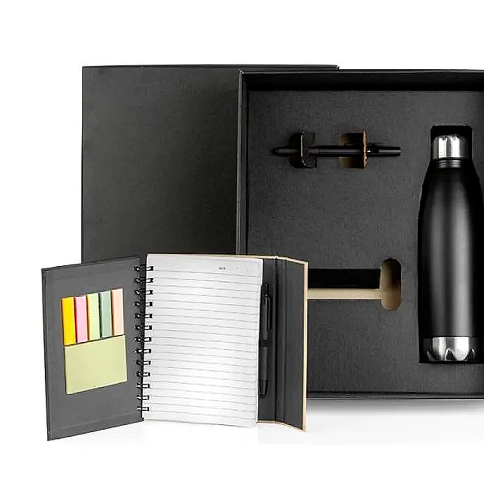 CONJ. GARRAFA, CADERNETA E CANETA - 4 PÇS