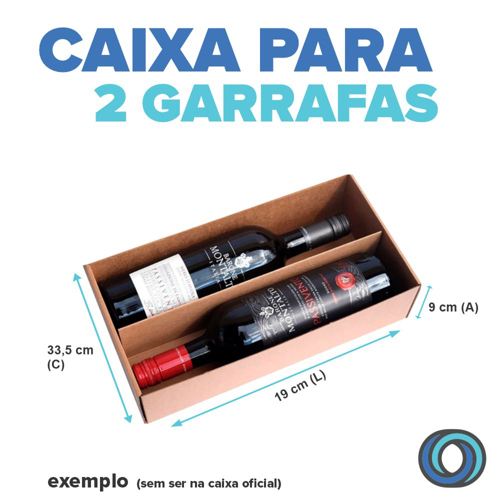 Caixa Bronzita para 2 GARRAFAS