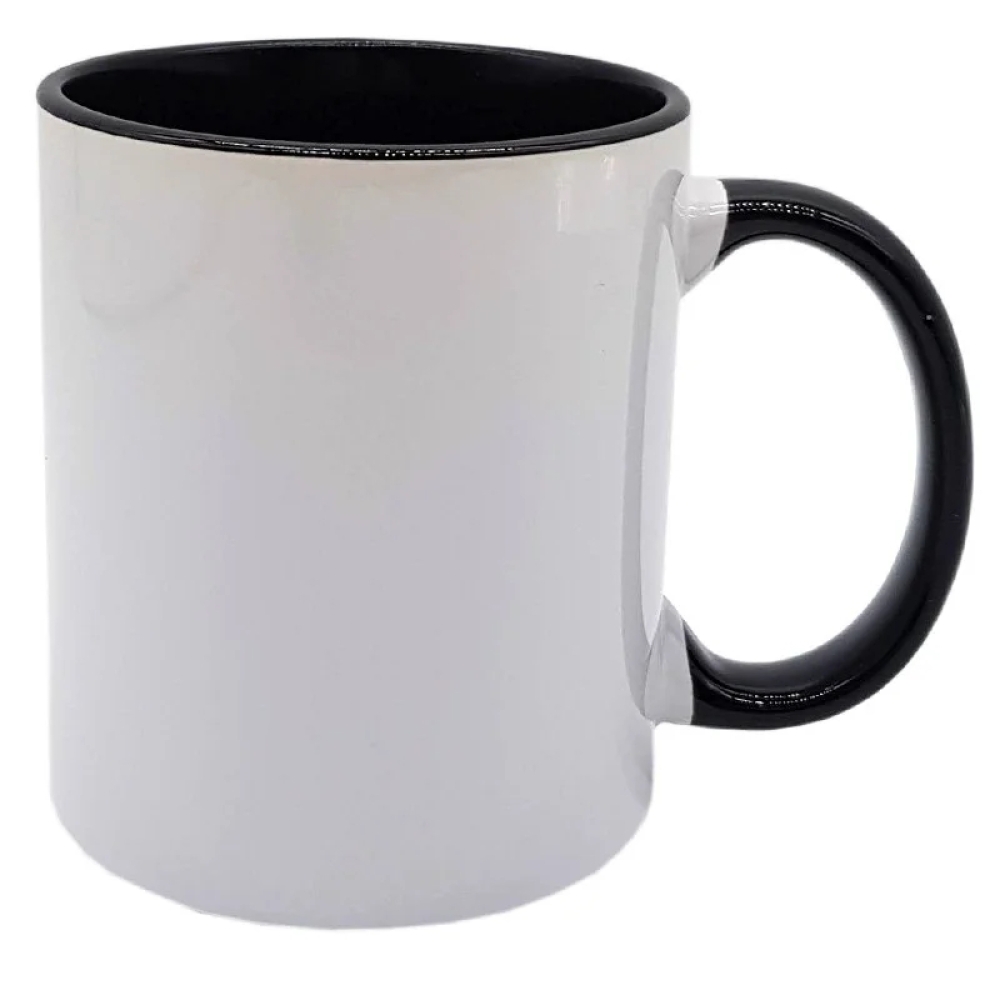 Caneca Alça e Interior Preta Live (Porcelana 325ml P/ Sublimação)-IMPS570