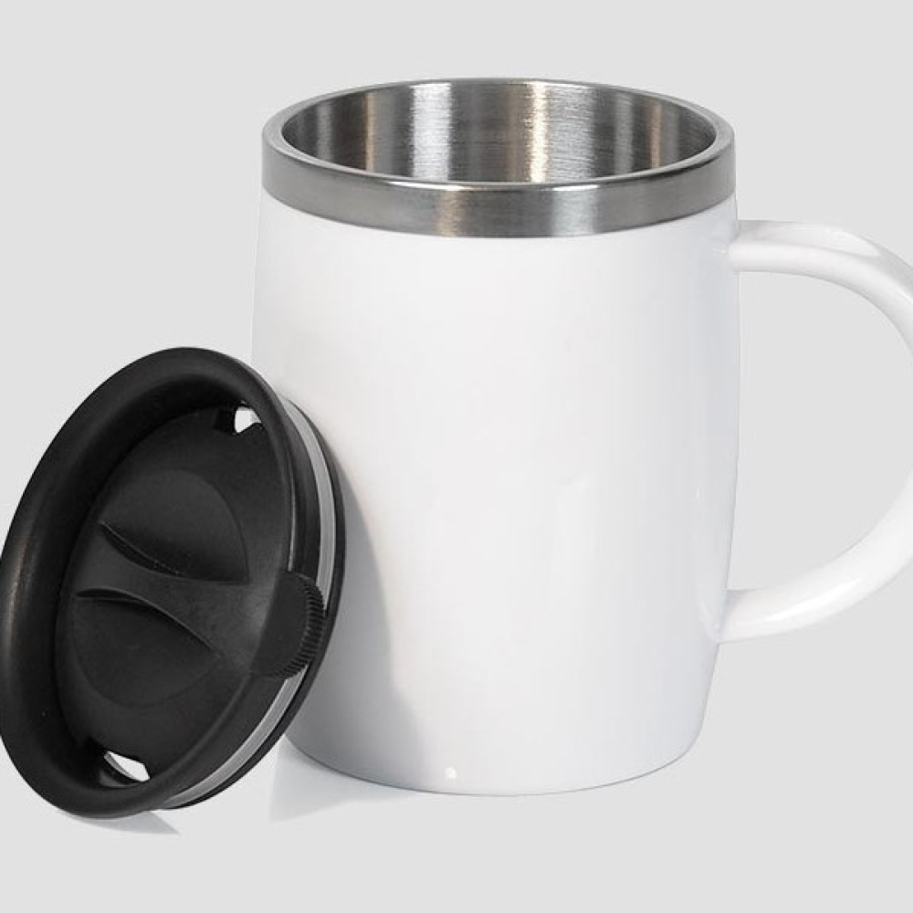 Caneca Em Aço Inox / Poliestireno - 400 Ml-IC 00500