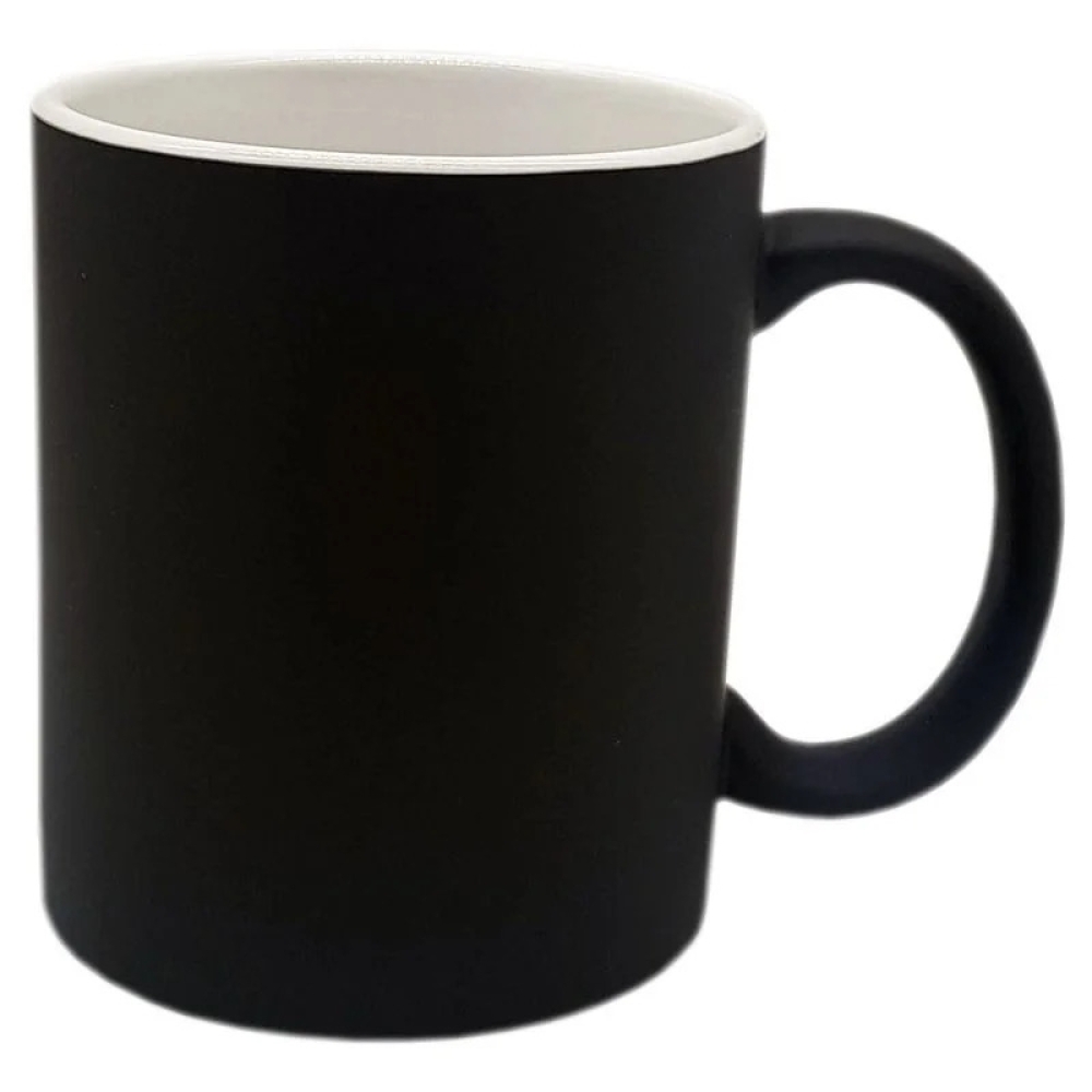 Caneca Mágica Preta Fosca (Porcelana 325ml P/ Sublimação)-S326