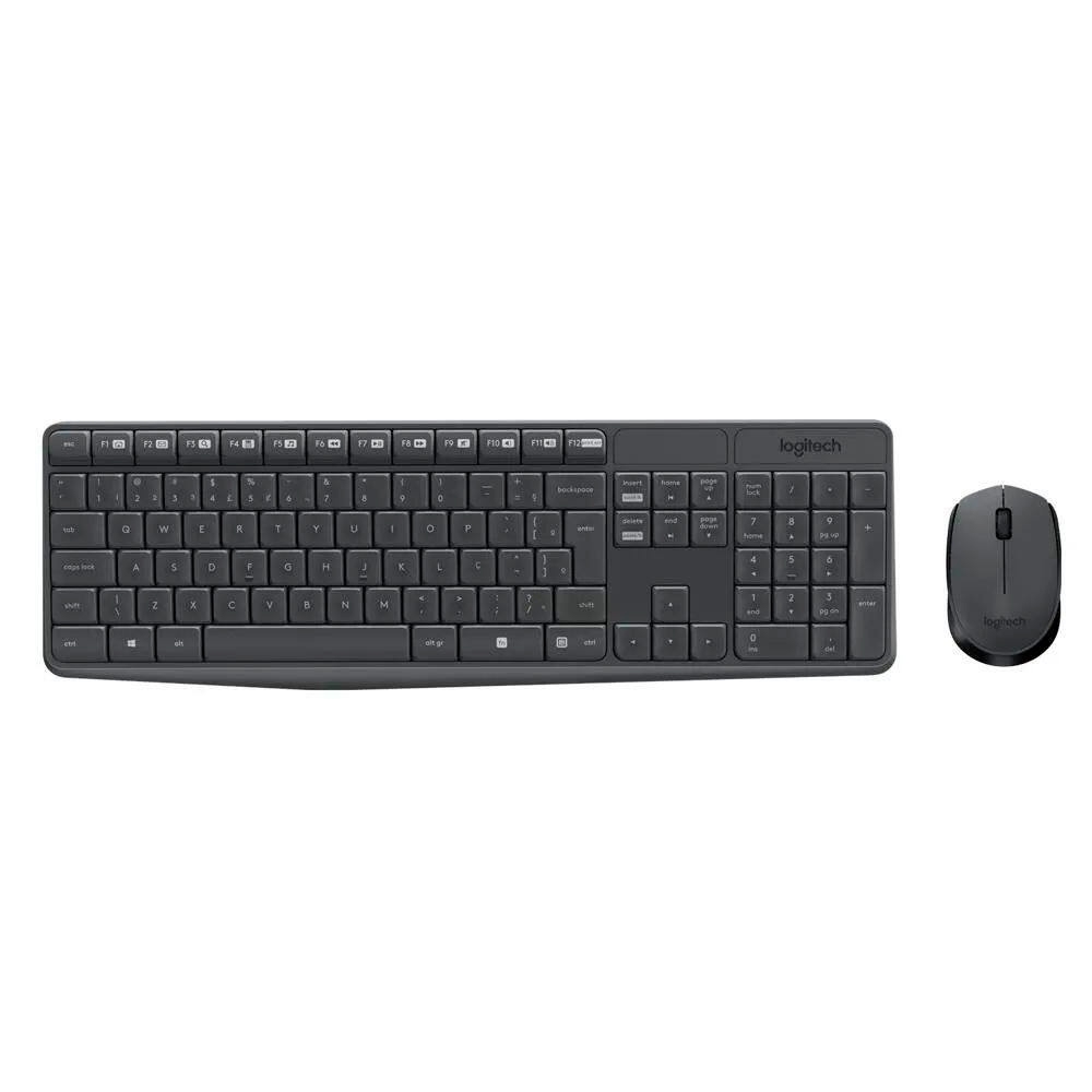 Combo Teclado e Mouse sem fio Logitech MK235 com Conexão USB, Pilhas Inclusas e Layout ABNT2-671798