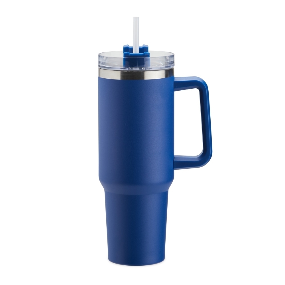 Caneca térmica em aço inox 1,2l com tampa e canudo