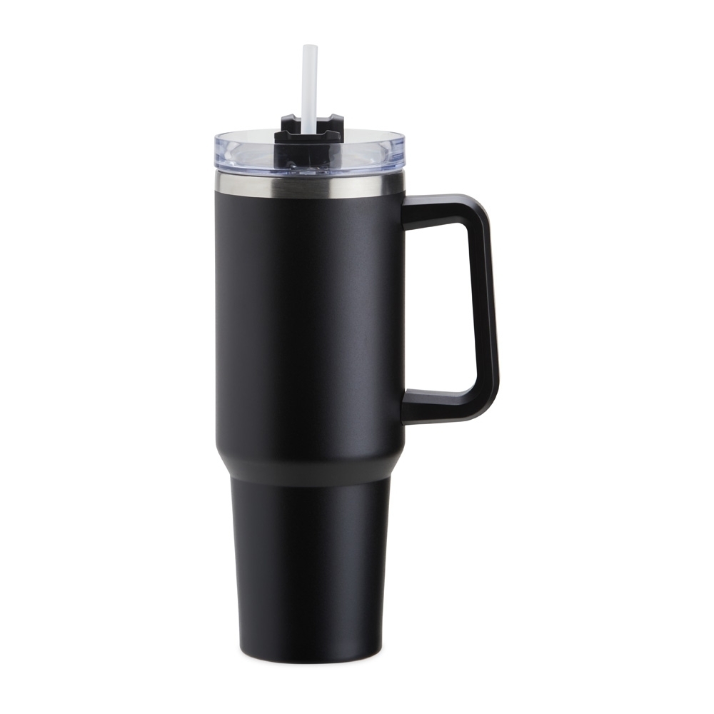 Caneca térmica em aço inox 1,2l com tampa e canudo