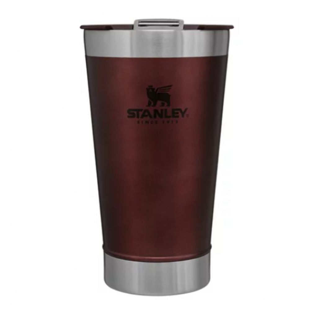 Copo Térmico de cerveja nightfall com tampa e abridor  VERMELHO-ID SL 0292-VM