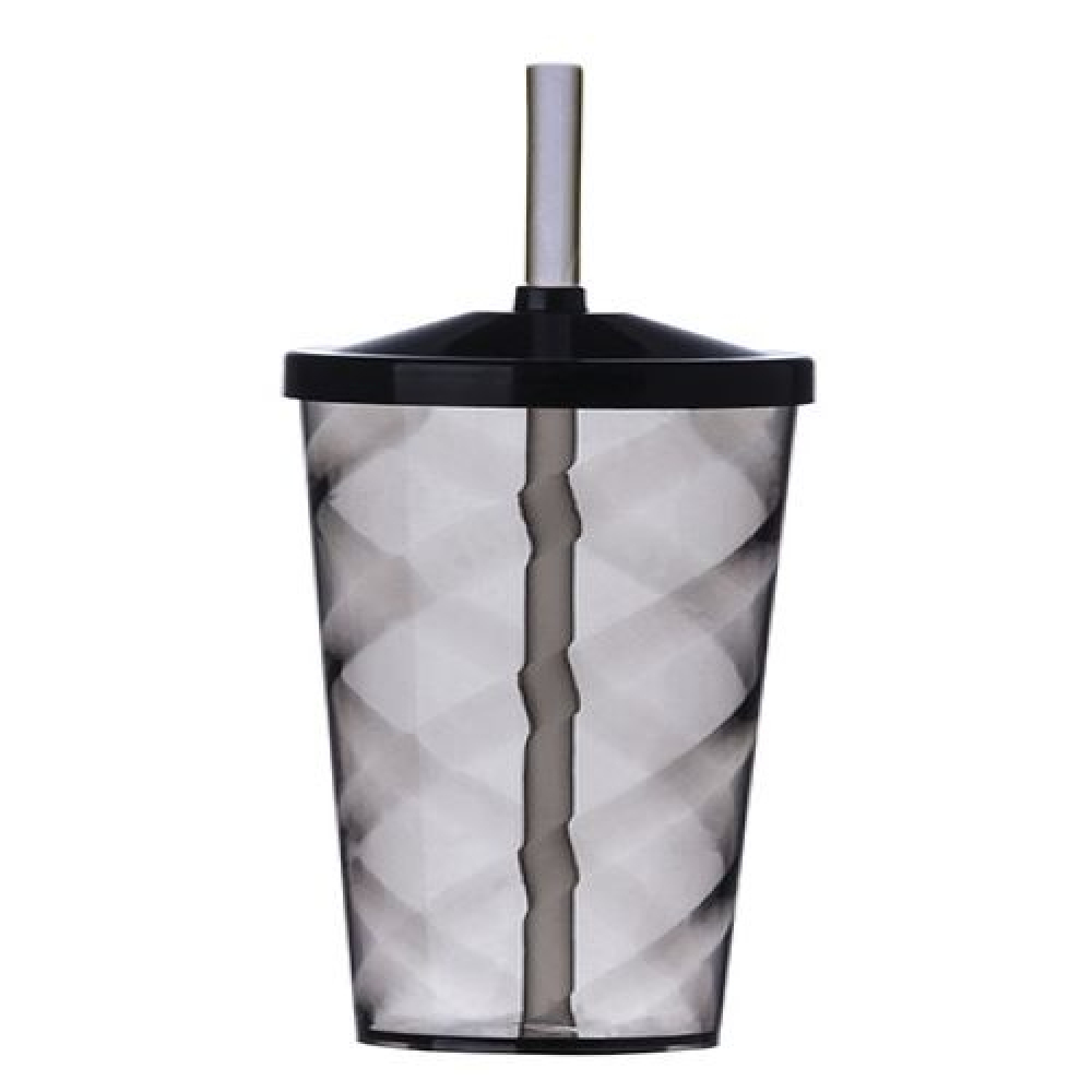 Copo com canudo de acrílico para festa PRETO-ID ST CPCNW 400ML-PRE