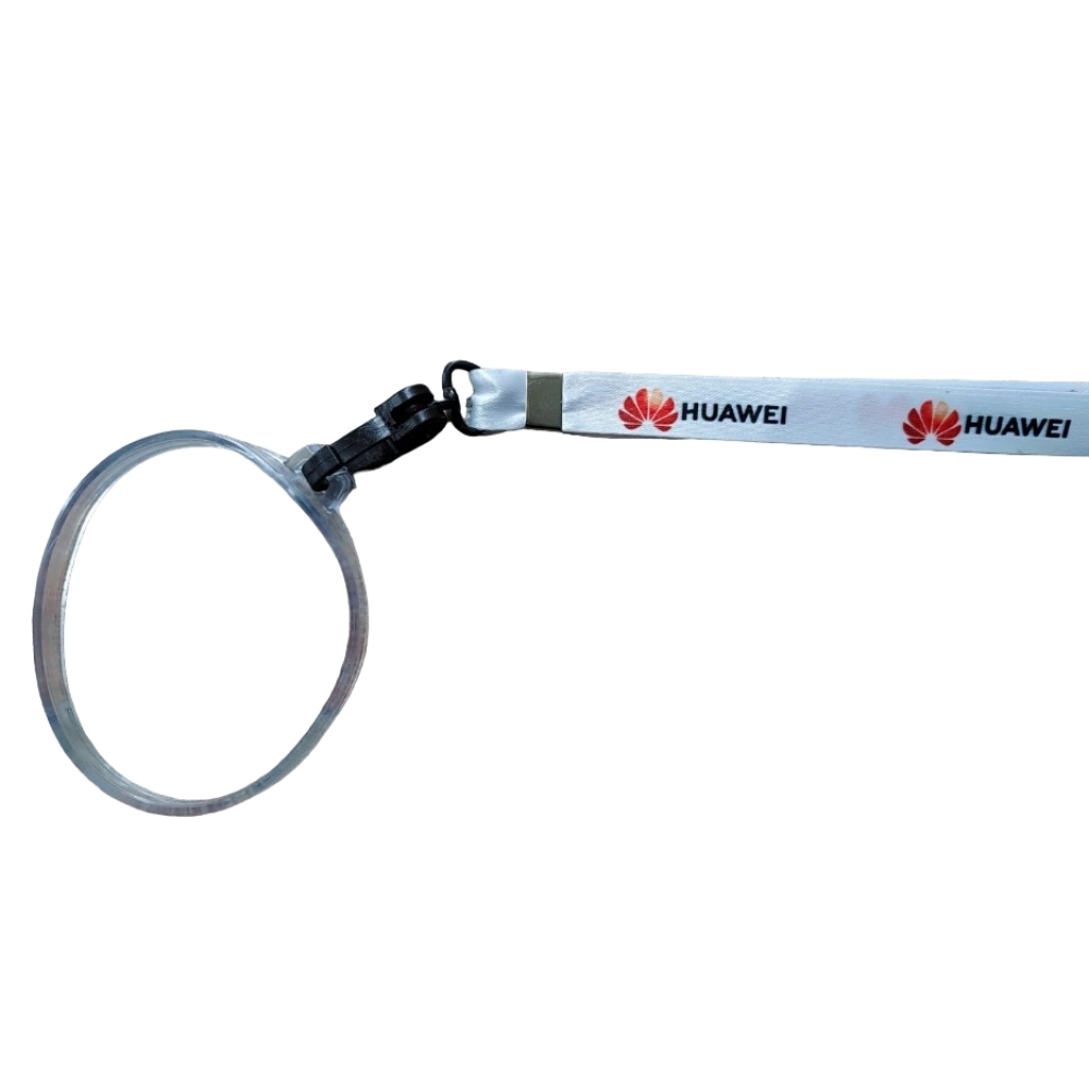 Cordão medida 20mmx130cm com mosquete plástico e borracha cristal-CMV01