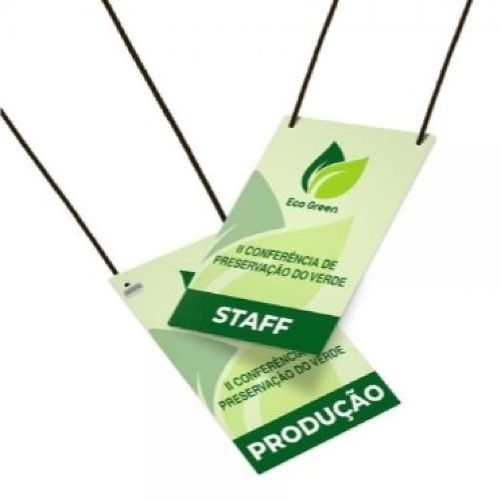 Crachá em  PVC 0,50  -  5x11,5cm com impressão digital-FLKE01