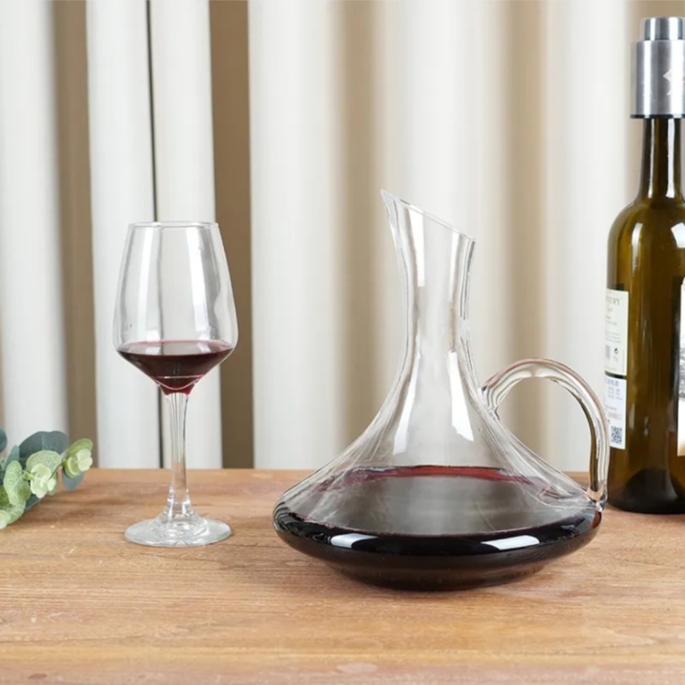 Decanter Para Vinho Com Alça - Decantador de Vidro Laradore 