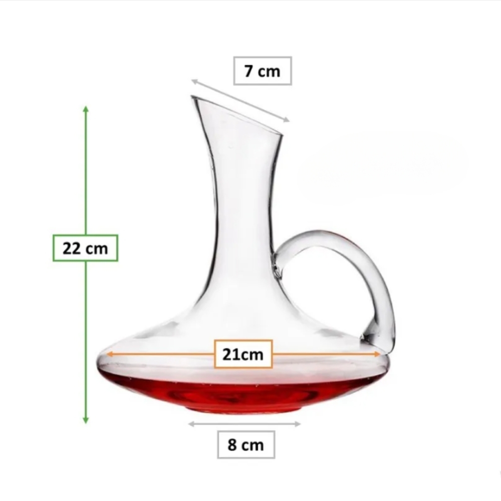 Decanter Para Vinho Com Alça - Decantador de Vidro Laradore 