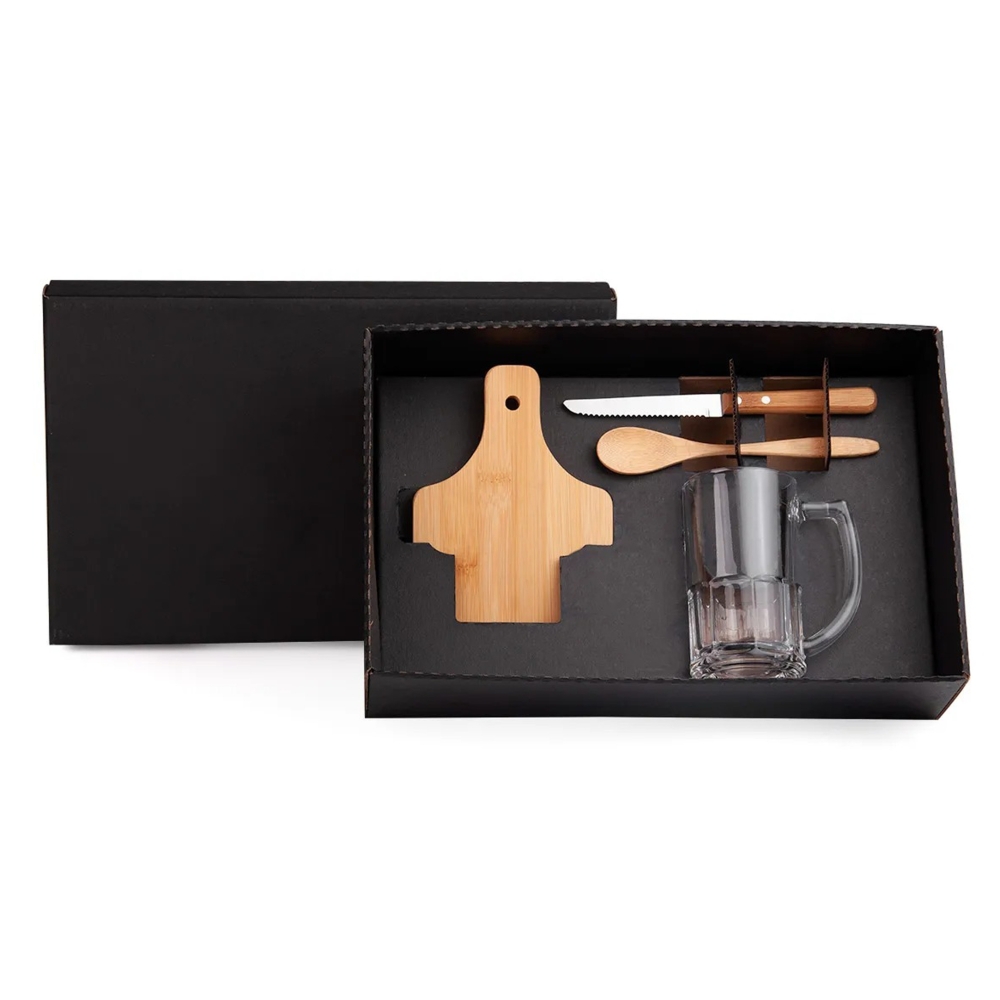 KIT PARA CAIPIRINHA / CHOPP EM BAMBU - 4 PÇS-KE-00543