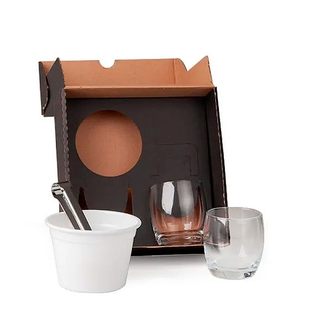 KIT PARA WHISKY COM BALDE - 4 PÇS