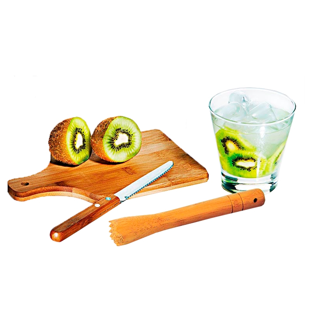 Kit Para Caipirinha Em Bambu Ibiza - 0,35 L - 4 Pçs -KC-00253