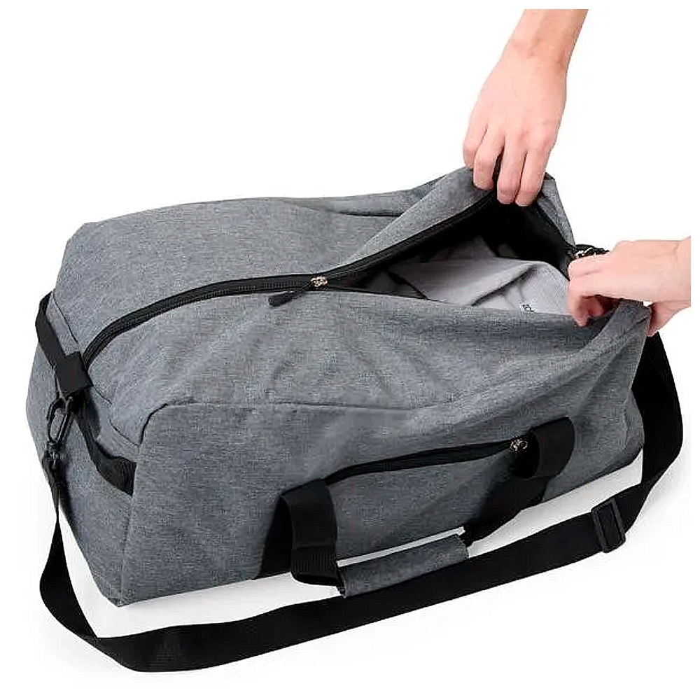 MALA ESPORTIVA EM POLYESTER 300D - MELANGE CINZA - 31L