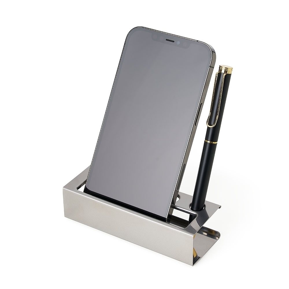 Porta Cartão Inox com Suporte Para Canetas INOX-ID XZ 14599-INO