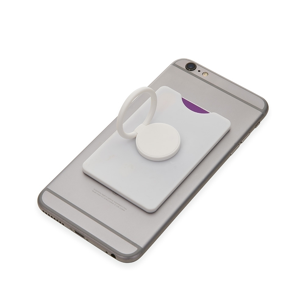 Porta-cartões para Celular e Suporte para segurar BRANCO-ID BG 064-BRA