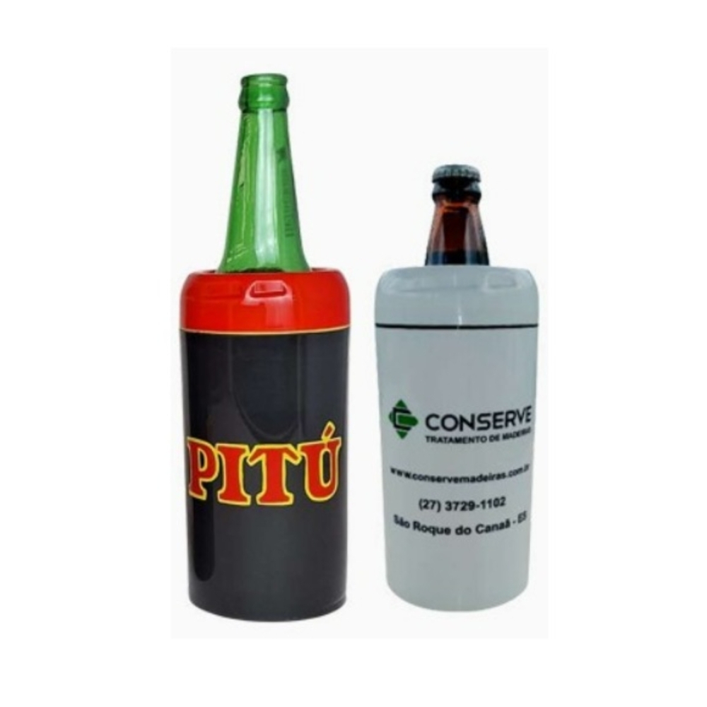 Porta garrafa na cor amarelo e preto. -PTGR1