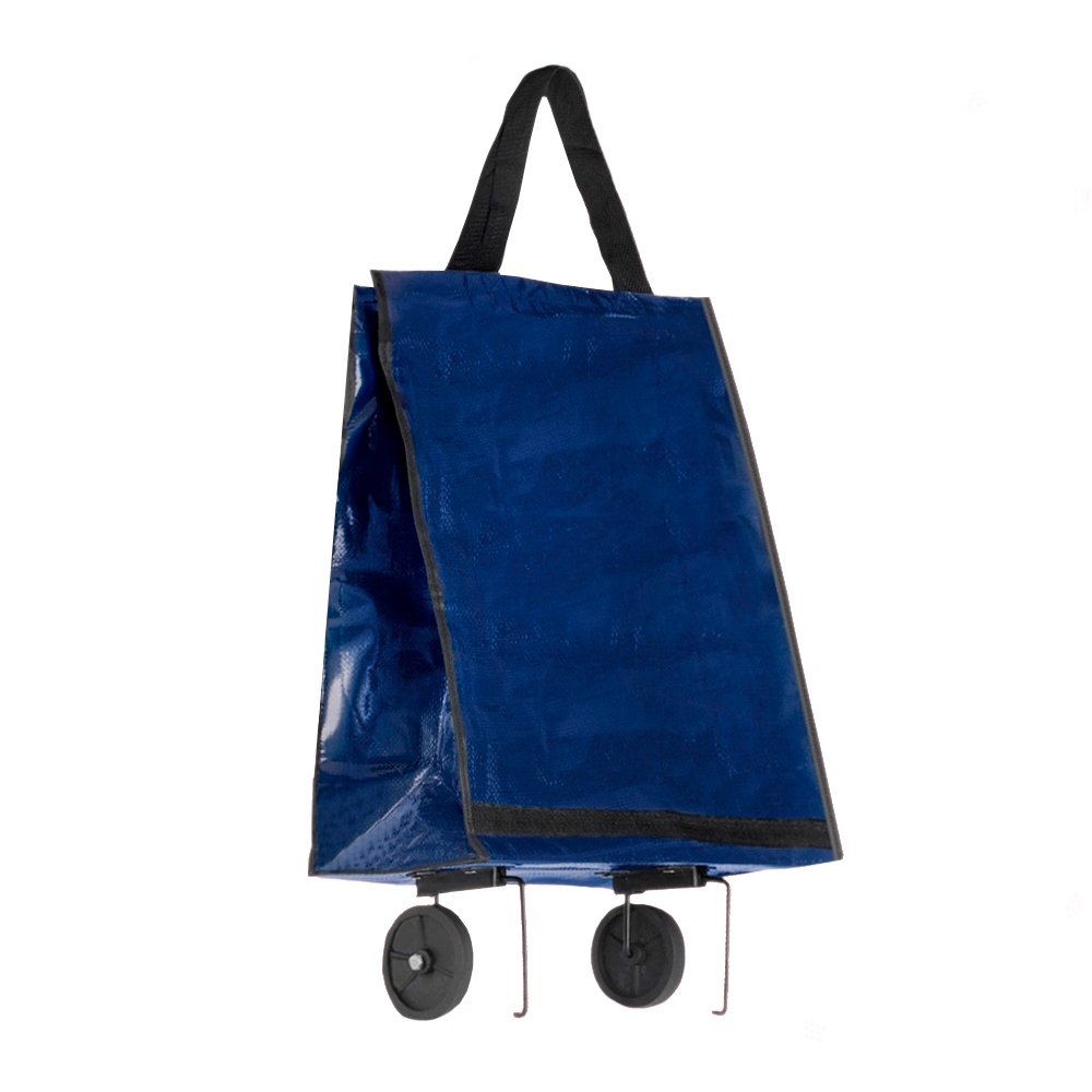 Sacola Dobravel com Carrinho AZUL-ID BG 015-AZU