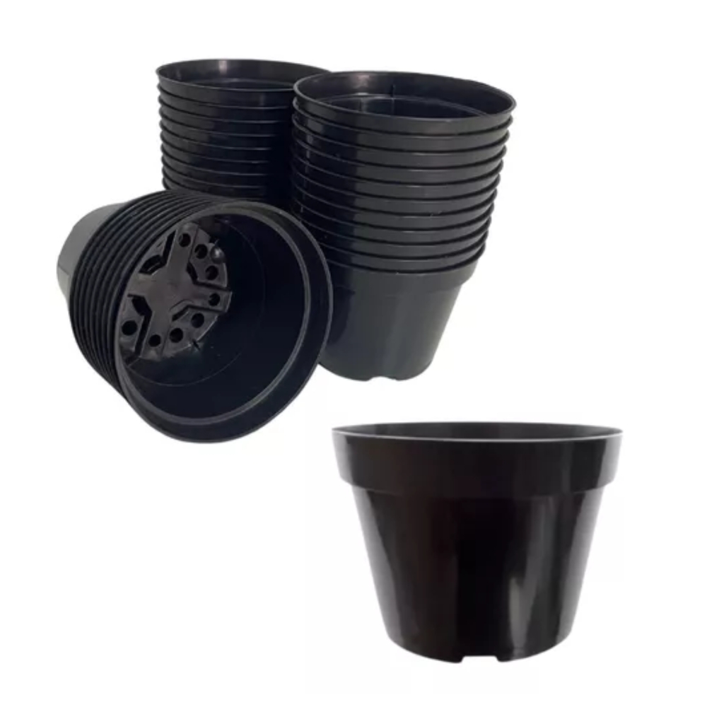 Vasos Plástico Pote N°11 Preto Suculentas Cactos-VPP